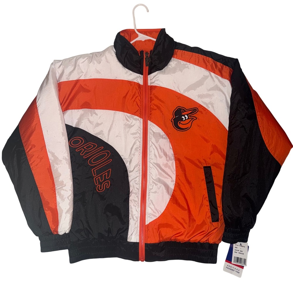 Pro Player Baltimore Orioles MLB Wave Puffer Jacket Coat Sz Mens Large NWT